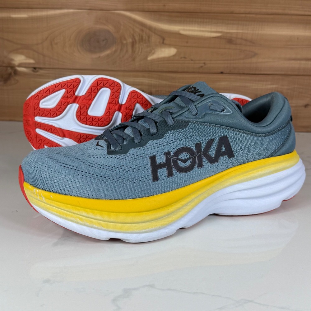 Hoka Bondi 8 Mens Running Shoes Goblin Blue Mountain Spring 1123202 GBMS Size 9D